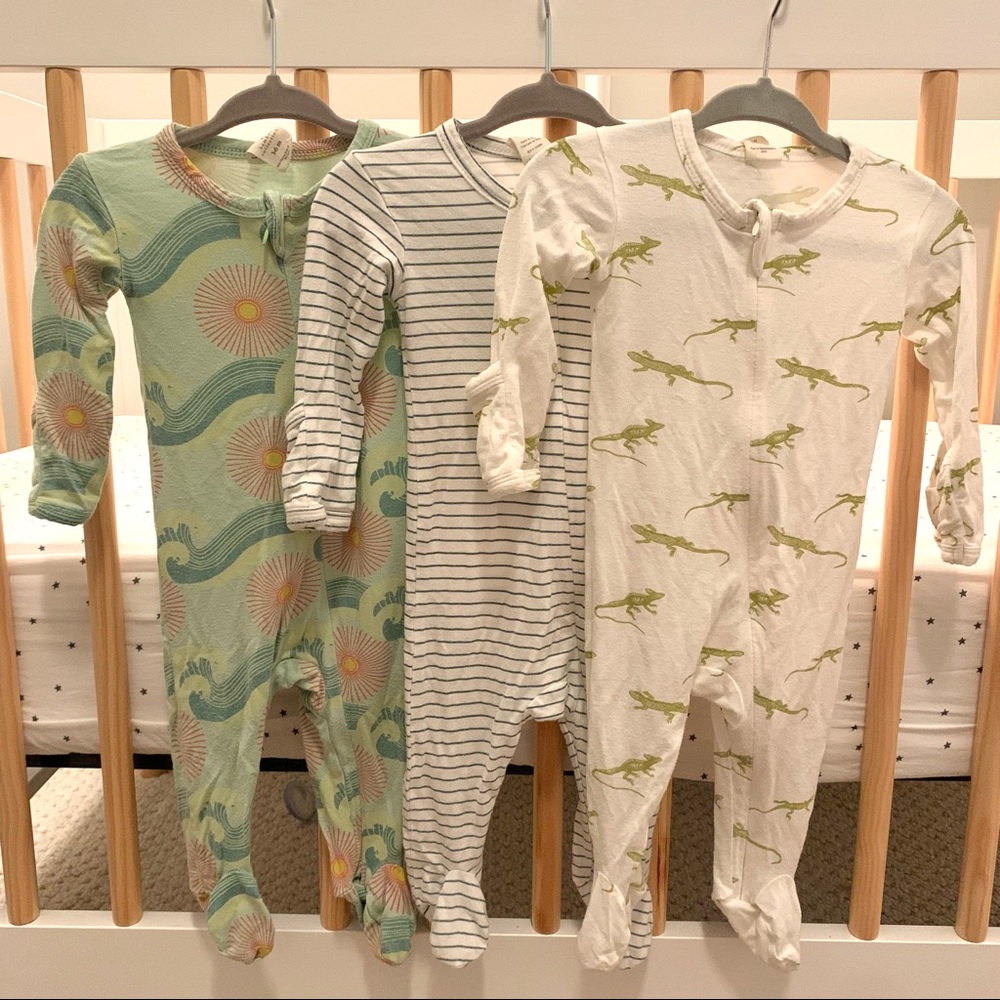 Set of 3 Kate Quinn Bamboo Zipper Footies